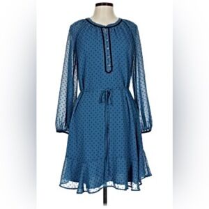 LOFT Polka Dot Long Sleeve Dress